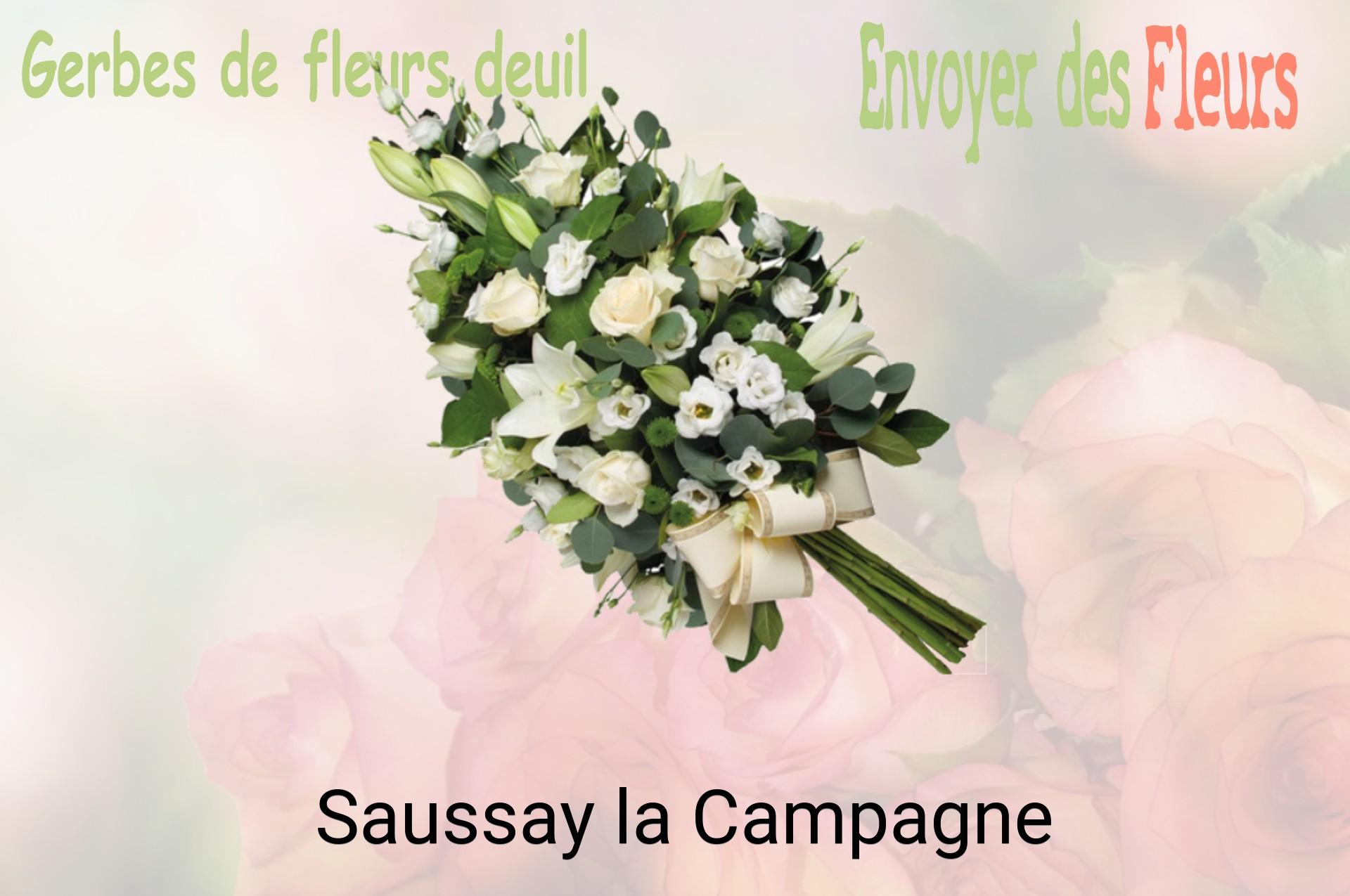 Gerbe de fleurs de deuil livrée à Saussay-la-Campagne